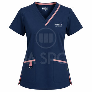 Medical Scrub <b>Set</b> Manufacturer Custom Nursing Workwear Supplier for Beauty Salons Eco-Friendly Polyester Rayon Spandex High - Product Image 2