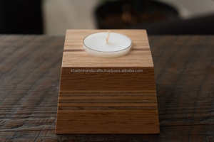 Rustic Wooden <b>Log</b> T-Light <b>Holder</b>, Eco-Friendly Natural Tea Light Candle Stand for Bedroom & Farmhouse Decor - Product Image 3