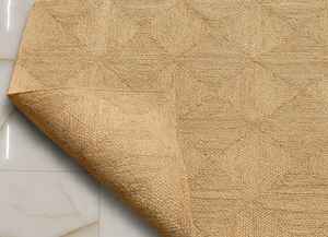 พรมปูพื้นสไตล์โบโฮชิค ลายเรขาคณิต ทำจากเส้นใยธรรมชาติ เหมาะสำหรับบ้านสไตล์ฟาร์มเฮาส์ - Product Image 2