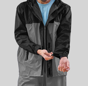 Nouvel ensemble coupe-vent en nylon pour homme avec logo personnalisé RTS, panneaux contrastés et pantalon, idéal pour l'été, respirant, style streetwear, veste zippée. - Product Image 3
