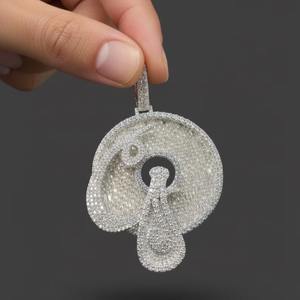 Pendentif en diamant argenté, directement de l'usine, pour mariages, anniversaires et cadeaux, disponible au prix d'exportation - Product Image 5