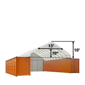 Container in Tessuto PVC 40FT X 30FT con Tetto a Falda, Ritardante di Fiamma, Resistente all'Acqua, Serie Pro, con Parete Anteriore Parziale a Ribalta, Casetta Porta Attrezzi - Product Image 2