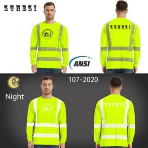 Sweat-shirts de sécurité haute visibilité FR, classe 1 ANSI, manches longues réfléchissantes, LED clignotantes, imperméables, logo personnalisé - Product Image 4