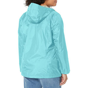 Chaqueta Unisex Ligera Impermeable con Capucha de Forro Polar, Acabado Liso, Color Sólido, Casual, para Invierno, Cierre de Cremallera, Holgada, Azul Verde - Product Image 6