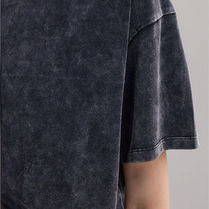 Camiseta Corta de Algodón con Lavado Ácido, Estilo Vintage, de Alta Calidad, con Hombros Caídos, para Mujer, Premium - Product Image 5