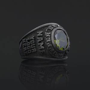 Anillo Universitario BOJ MCollege 014 Personalizado de Plata con Diamantes, Anillo de Graduación Unisex, Certificado GIA, Micro, Bajo Precio - Product Image 2