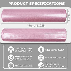 Almohadilla de espuma TPU rosa para levantamiento de pesas en gimnasio, para empujes de cadera y sentadillas, con logo personalizado y purpurina. - Product Image 2