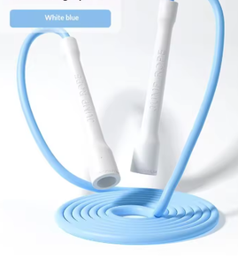 Corde à sauter rose en PU avec poignées blanches, longueur 2,5 m, corde à sauter simple portable pour l'exercice à domicile, équipement de fitness unisexe - Product Image 4