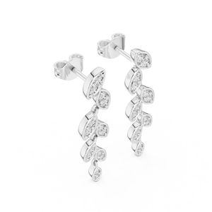 ต่างหูเพชรเพาะเลี้ยงทรงกลีบดอกไม้ประดับทองคำกุหลาบ 18 กะรัต สำหรับผู้หญิง เหมาะสำหรับงานหมั้น งานแต่งงาน ของขวัญวันวาเลนไทน์ งานอีเว้นท์ และสวมใส่ในชีวิตประจำวัน - Product Image 5