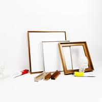 Cadre de peinture à l'huile en bois minimaliste moderne, 3,5 cm d'épaisseur, prêt à accrocher sans encadrement, cadre photo en forme de L, cadre décoratif