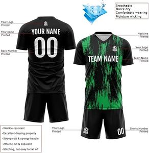 Uniforme de Fútbol de Último Diseño 100% Poliéster, Nuevo Estilo para Adultos, Color Personalizado, Logotipo Personalizado, Alta Calidad, Secado Rápido - Product Image 3