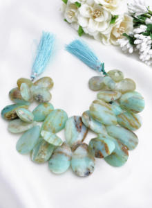 Ópalo Peruano Natural Facetado en Forma de Almendra, 1 Hilo, Natural, para la Elaboración de Joyería Fina, Piedras Preciosas - Product Image 6