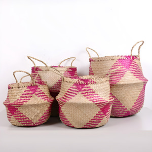 Cesta de algas marinas trenzadas, almacenamiento de ropa sucia, cestas de hierba marina natural, suministro de varios tamaños - Product Image 6