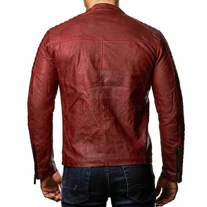 Veste de motard en cuir véritable pour homme, prix de gros, design de logo personnalisé, veste de motard en cuir respirant - Product Image 2