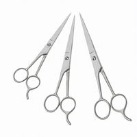 Ensemble de 3 ciseaux de coiffure professionnels en acier inoxydable, droits et affûtés, 5,5, 6,5 et 7,5 pouces, outil de toilettage pour salon
