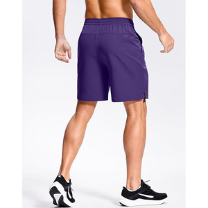 Pantalones cortos deportivos para hombre con carcasa transpirable, forro de compresión integrado, bolsillo con cierre para soporte, dobladillo dividido y ventilación lateral. - Product Image 2