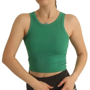Camisetas de Tirantes Personalizadas de Poliéster Acanalado de 180g para Mujer, Casuales, sin Mangas, Cuello Redondo, para Gimnasio, de Secado Rápido, Transpirables y Ecológicas - Product Image 1