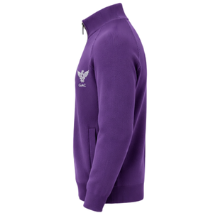 Cardigan en maille pour homme à col montant zippé, manches longues, poignets et ourlet côtelés, veste pull violette avec poche latérale, coupe classique pour homme - Product Image 4