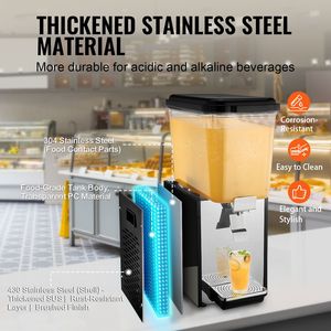 Dispensador de Bebidas de Grado Comercial de 18L/19QT, 300W, Acero Inoxidable 304 de Grado Alimenticio, Máquina para Té Helado - Product Image 4