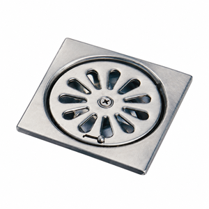 Siphon de sol carré réglable en acier inoxydable de 2 pouces avec couvercle rond pour salle de bain, toilettes, balcon - Product Image 1