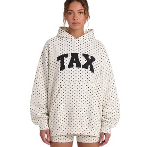 Sweat-shirt oversize pour femme à manches longues en coton tricoté, délavé à l'acide, séchage rapide, respirant, pour l'hiver, avec imprimé lettre sur le devant - Product Image 4