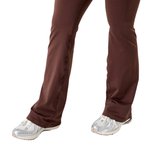 Pantalon évasé taille très haute marron pour femme, extensible, idéal pour le sport, le fitness, le yoga, l'entraînement et les activités sportives, confortable - Product Image 6