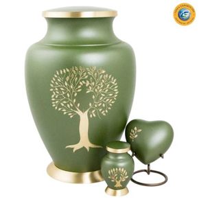 Urnas Funerarias de Latón de Calidad Impresionante con Diseño de Árbol de la Vida para Cenizas de Adultos, Marca Linea Exports - Product Image 1
