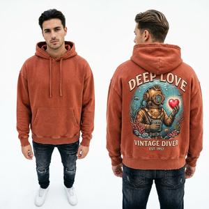 Sweat-shirt à capuche style urbain à épaules tombantes, logo personnalisé sérigraphié, coupe ample, en coton, streetwear durable, fournisseur de pulls - Product Image 4