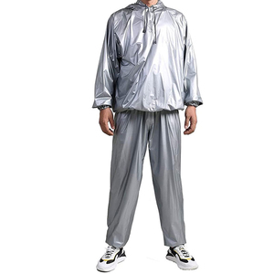 Combinaison de sauna en coton léger de qualité supérieure pour hommes et femmes, ensemble haut à capuche long et pantalon pour la perte de poids à domicile - Product Image 2
