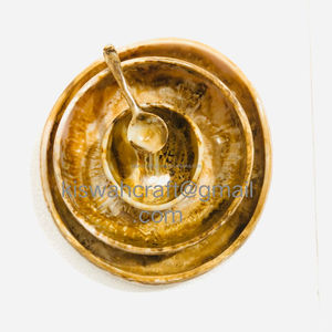 Bol en résine profond et luxueux, fait à la main, plateau de couleur naturelle pour cuisine et fête, bol en résine élégant - Product Image 5