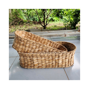 Natural Cattail Basket Premium Grade Woven Storage Bin Open Top For International Market Bulk Wholesale Export Container - Product Image 1