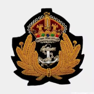 Écussons brodés faits main avec boucles de fil métallique, blason britannique, à coudre, avec strass et en PU, fabriqués au Pakistan pour chapeaux - Product Image 3