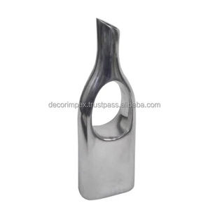 แจกันดอกไม้อลูมิเนียมตกแต่งที่เป็นมิตรกับสิ่งแวดล้อมที่ทันสมัยพร้อมการตกแต่งด้วยสีทองและการออกแบบทำด้วยมือสำหรับการตกแต่งโต๊ะงานแต่งงานที่บ้าน - Product Image 5