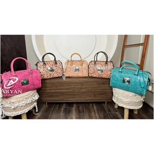 Bolso Grande de Cuero Genuino Grabado a Mano para Mujer, Modelo Speedy 2026, de Piel de Vacuno con Piedra Turquesa, Tipo Bandolera/Duffle, ¡Venta Caliente! - Product Image 1