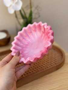 Tazón de resina rosa con forma de flor, hecho a mano, decoración para el hogar, tazón para servir - Product Image 3