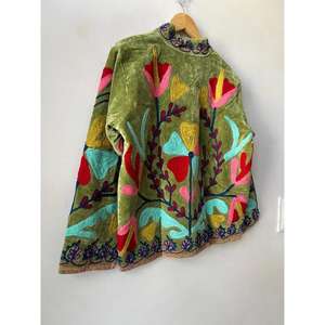 Chaqueta Corta de Algodón con Bordado Suzani, Estilo Boho, para Otoño, Regalo para Ella, Moda Artesanal - Product Image 5