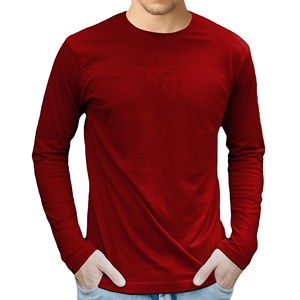 Camiseta Casual de Manga Larga para Hombre, Cuello Redondo, Color Sólido, 100% Algodón, Logotipo Frontal, Ecológica, de Secado Rápido, Calidad Premium - Product Image 3