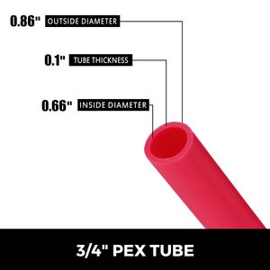 Tubo PEX da 3/4 pollici, 500 piedi, con barriera all'ossigeno O2 EVOH, rosso, per sistema idronico a pavimento radiante, tubi e tubazioni in plastica PEX - Product Image 2