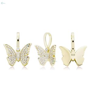 Collier élégant avec pendentif papillon, micro-pavé de diamants de laboratoire, pendentif personnalisé, cadeau de Noël - Product Image 3