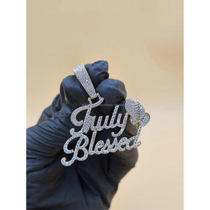 Custom Name Pendant Iced Out Moissanite Diamond Hip Hop Necklace Heart <b>Balloon</b> Luxury Jewelry Gift - Product Image 1