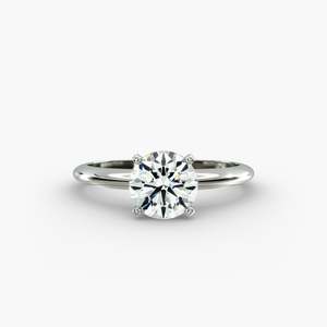 Bague de mariage solitaire en or blanc 18 carats avec diamant synthétique de 1,00 carat, clarté VS1, couleur F, taille brillant rond, certifié IGI - Product Image 1