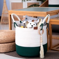 Panier en jute de qualité supérieure, panier de rangement en fibre tissée résistante, design flexible détachable pour la lessive, les jouets, les articles ménagers essentiels