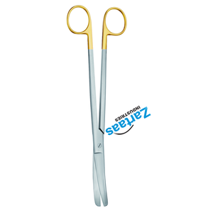 Ciseaux chirurgicaux incurvés TC SIMS en acier inoxydable de haute qualité, manche plaqué or, 20 cm, instruments chirurgicaux, fabricant et exportateur - Product Image 4