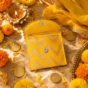 Indian Handmade Coin Envelope Ethnic Wedding Cash Holder Bridal Return Gift Pouch Festive Favor Bag <b>Small</b> Jewelry <b>Wallet</b> - Product Image 4