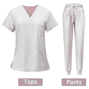 Uniforme de Spa Rosa de Poliéster y Spandex, Talla Grande, Uniforme de Enfermería de Algodón, Conjuntos de Uniformes de Enfermera a la Moda para Mujer - Product Image 3