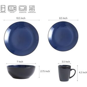 16-Piece Stoneware Round Kitchen <b>Dinnerware</b> Set - Product Image 3