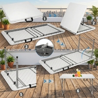 Table de camping pliable moderne, légère et durable, table de pique-nique portable avec poignée de transport, pour événements en plein air