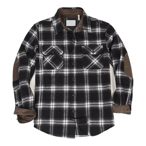 Chemise en flanelle à carreaux rouge personnalisée pour homme, style urbain, 100 % coton, col montant, manches longues, vente en gros, vêtements rayés, printemps - Product Image 1