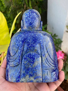 Hand Carved Lapis Lazuli Laughing Buddha <b>Statue</b> Natural Blue Gemstone Feng Shui Wealth Decor Wholesale Supplier - Product Image 4