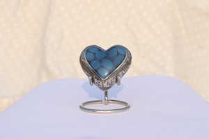 Brass Heart Cremation Urn with Stand <b>for</b> Baby & Pet <b>Ashes</b> Eco-Friendly Coffin Style Monument Wholesale Price - Product Image 4